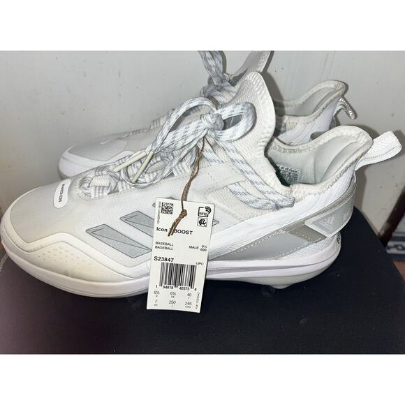 adidas Other - adidas Icon 7 BOOST Baseball Metal Cleats White Silver S23847 Men's Size 7